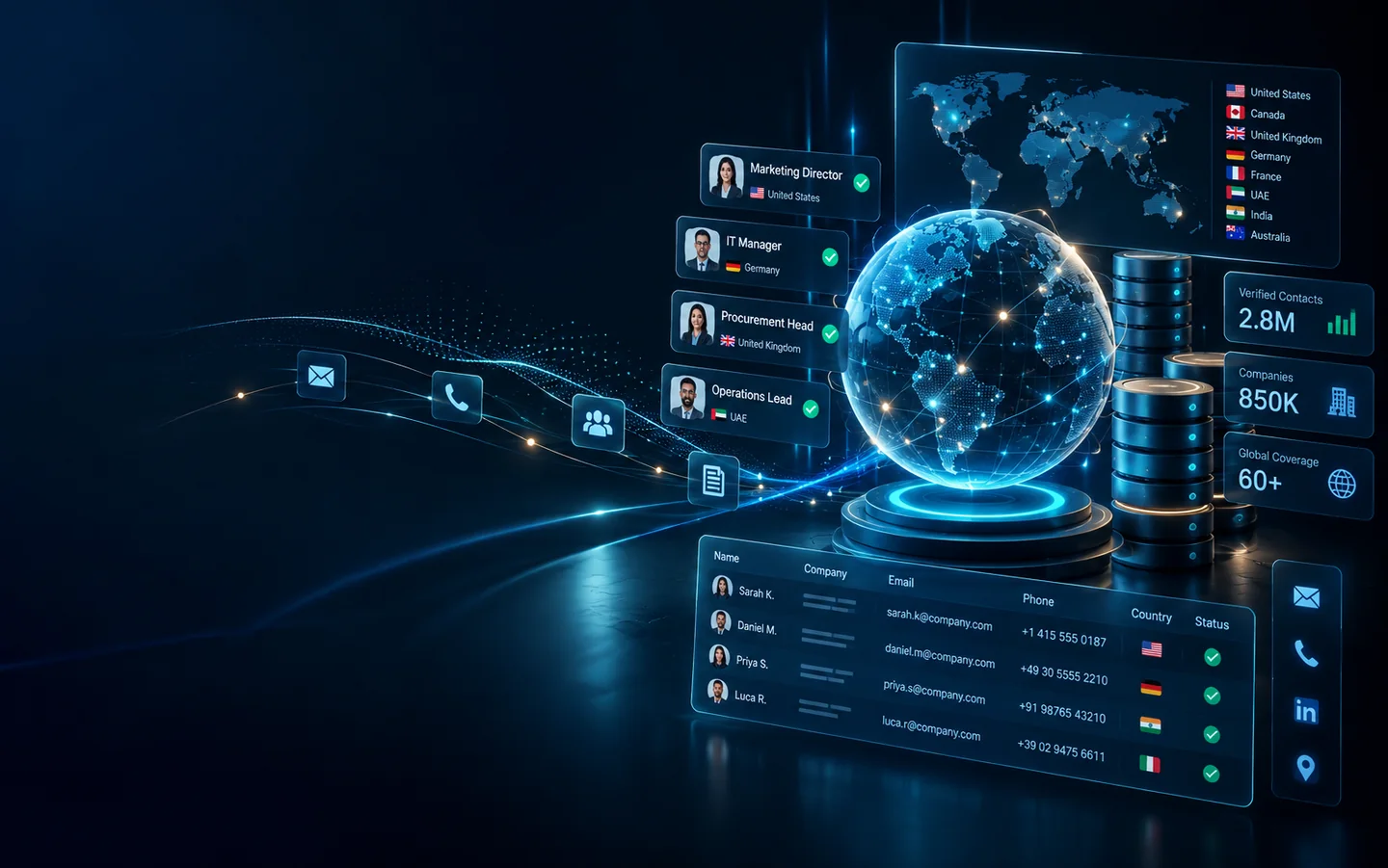 Abstract B2B data intelligence visual